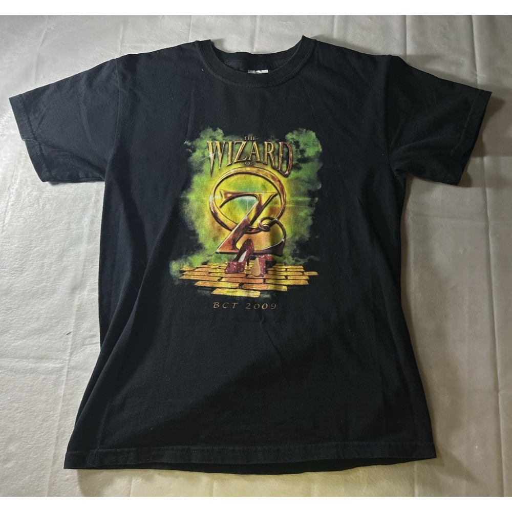 Wizard of Oz T Shirt BCT 2009 Ruby Slippers Yellow Brick Road Black Theater Tee